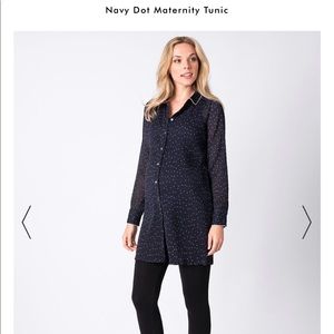Navy Dot Maternity Tunic Seraphine
